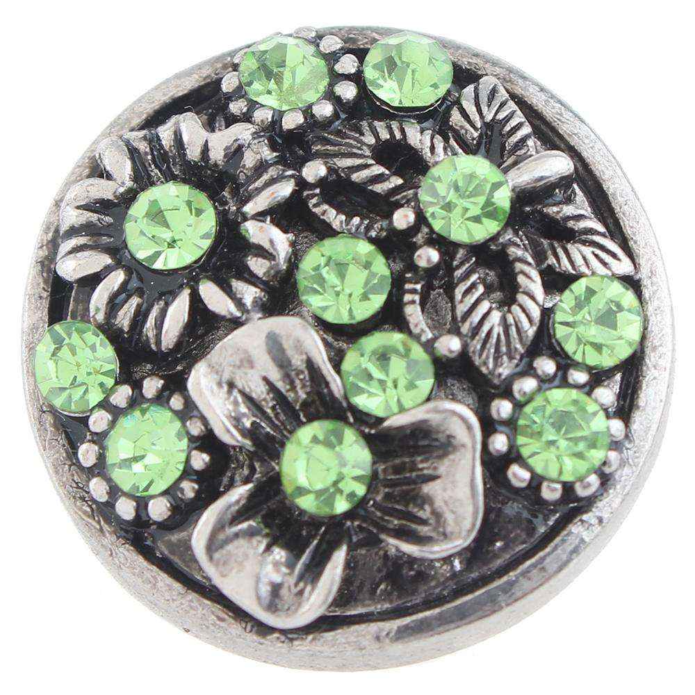 Green Flower 20mm Snap Button