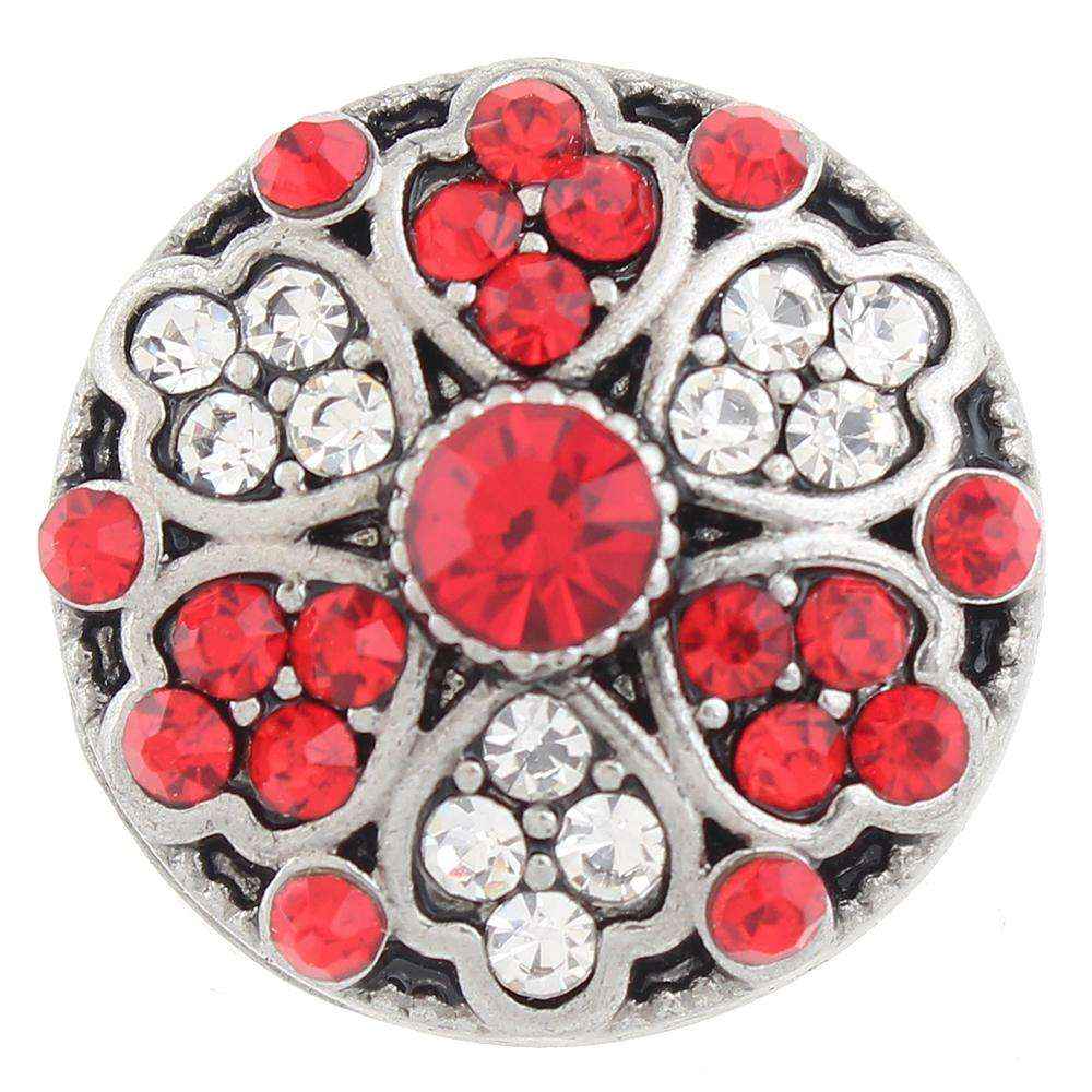 Red and White 20mm Snap Button