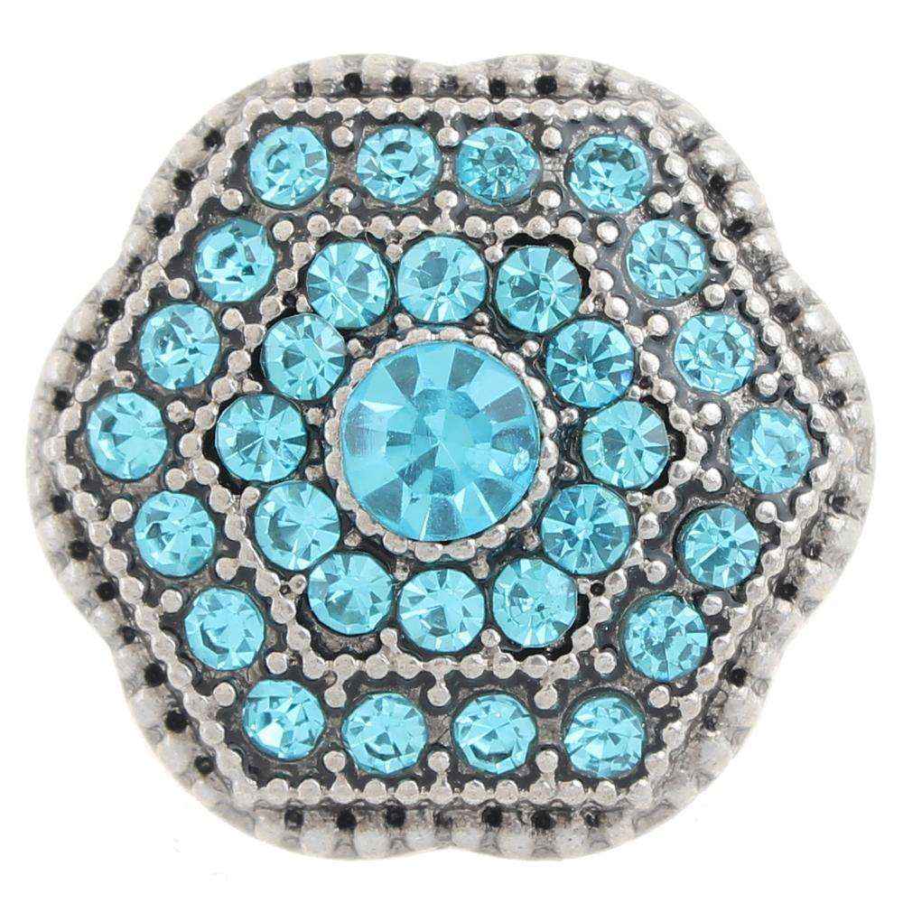 Sky Blue polygon 20mm Snap Button