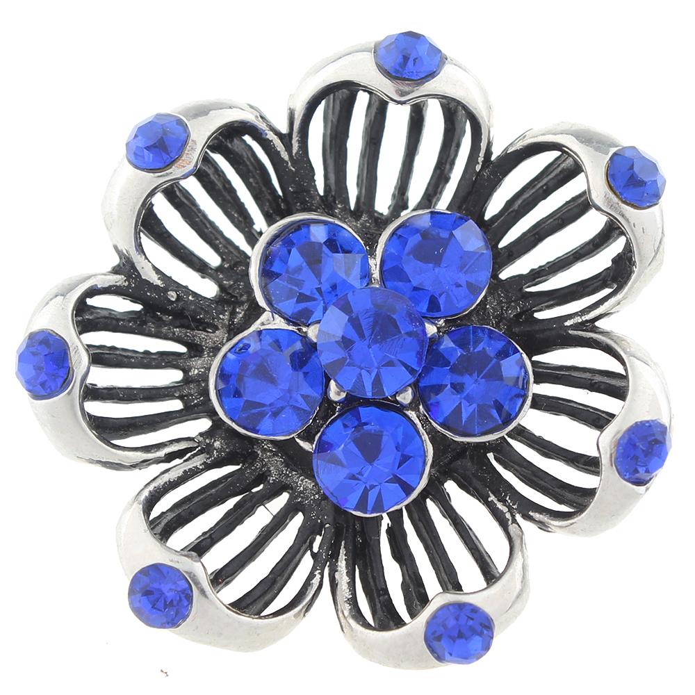 Blue Flower 20mm Snap Button