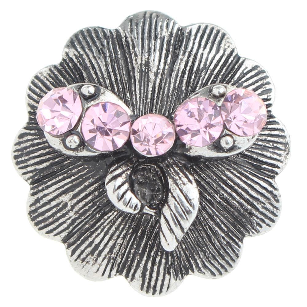 Pink bowknot 20mm Snap Button