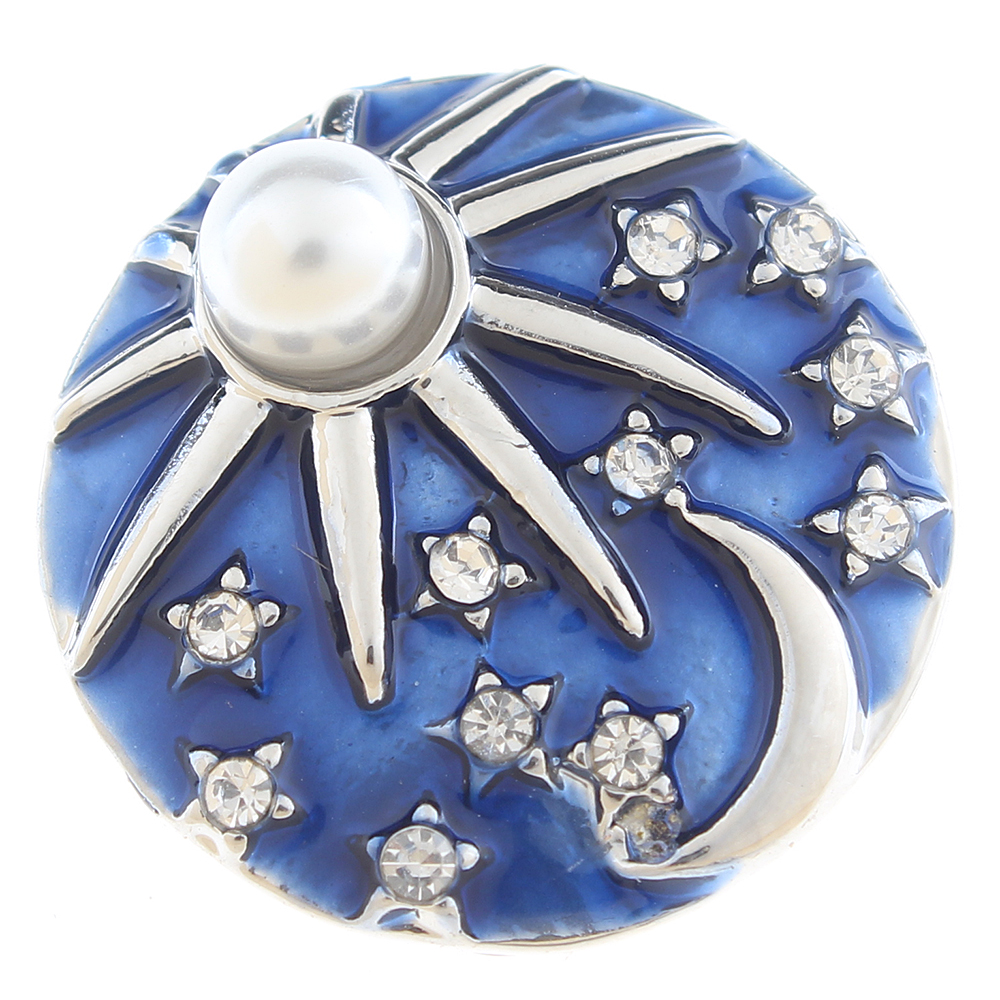 20mm snap Button plated sliver with rhinestone