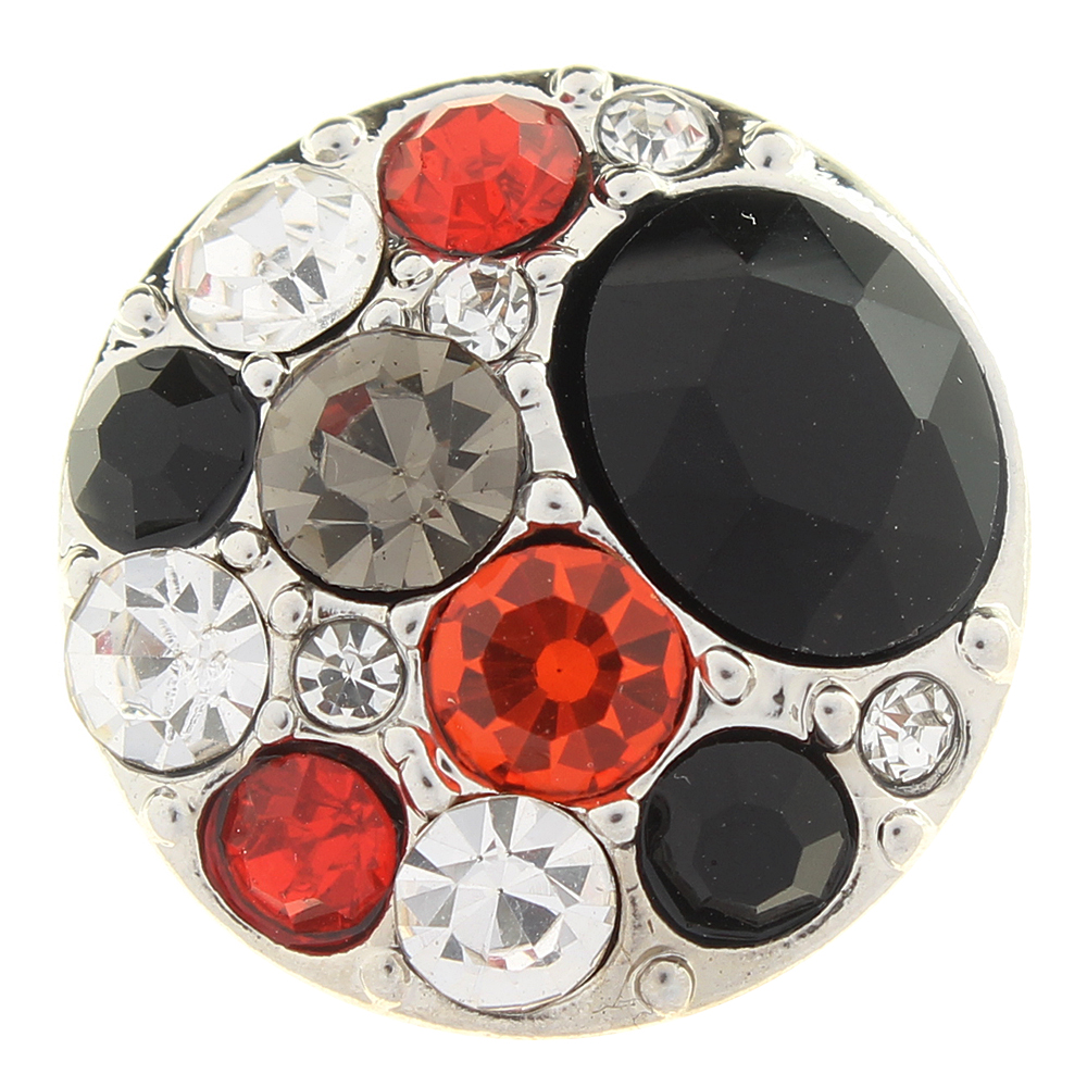 20mm snap Button plated sliver with rhinestone