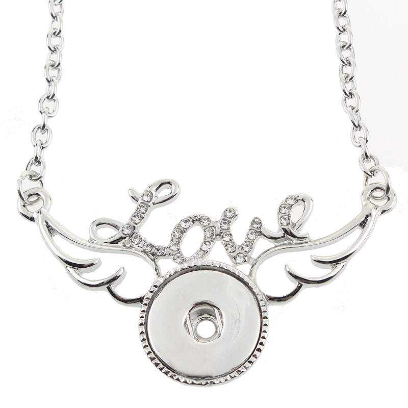 Silver-plated love Snaps Necklace with 60CM Chain