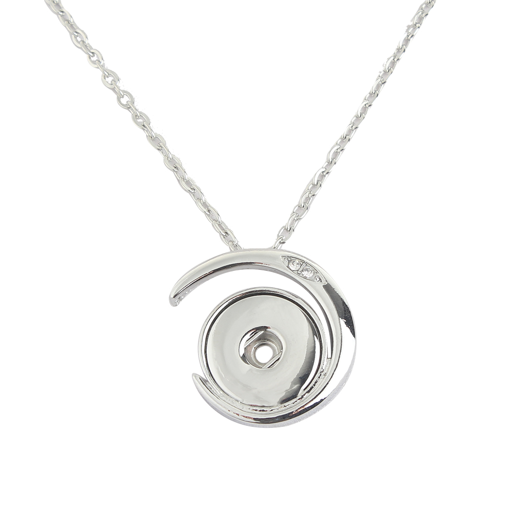 Silver-plated love Snaps Necklace with Chain