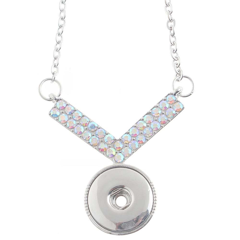 Silver-plated Snaps Necklace with Chain