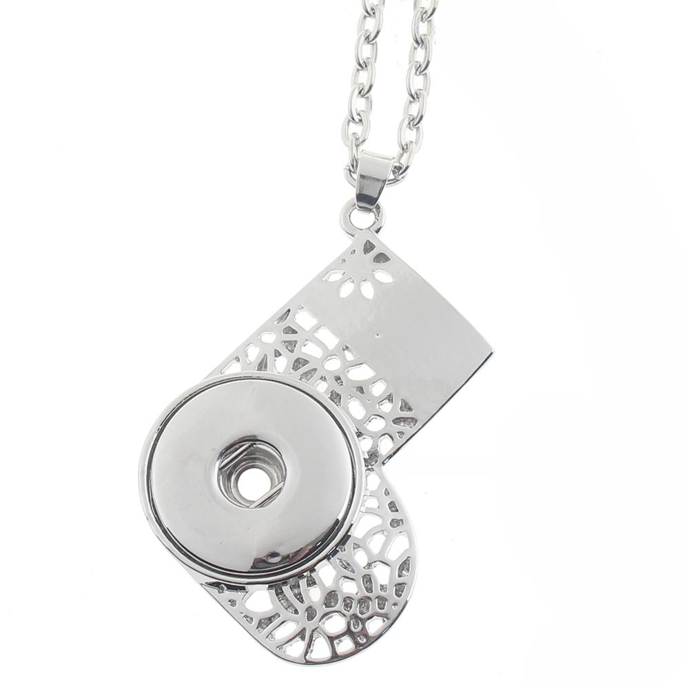 Silver-plated Snaps Necklace with Chain