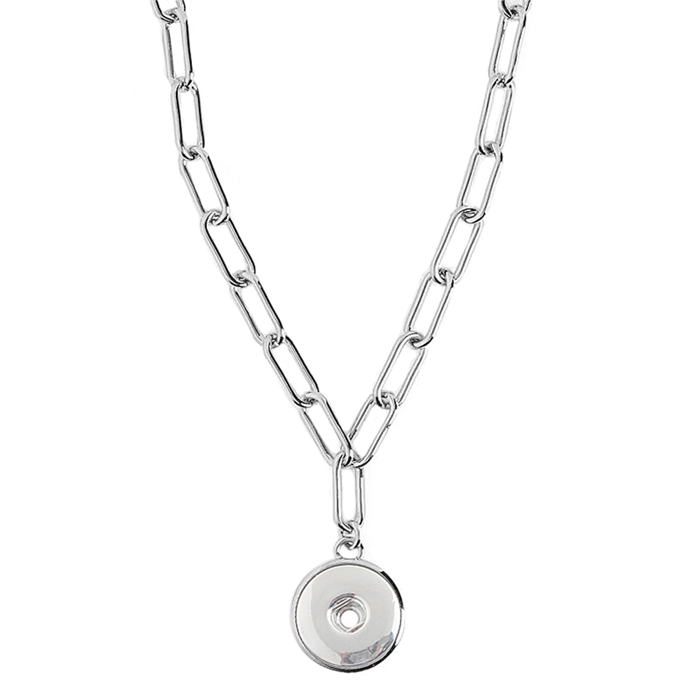 Sliver plated Snaps Necklace with Chain