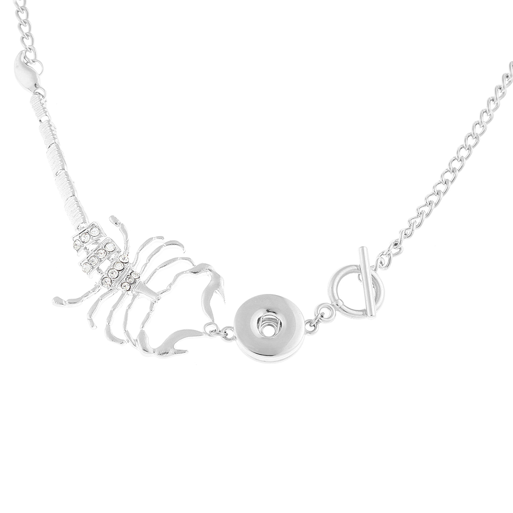 Sliver plated Snaps scorpion necklace fit 18/20mm button