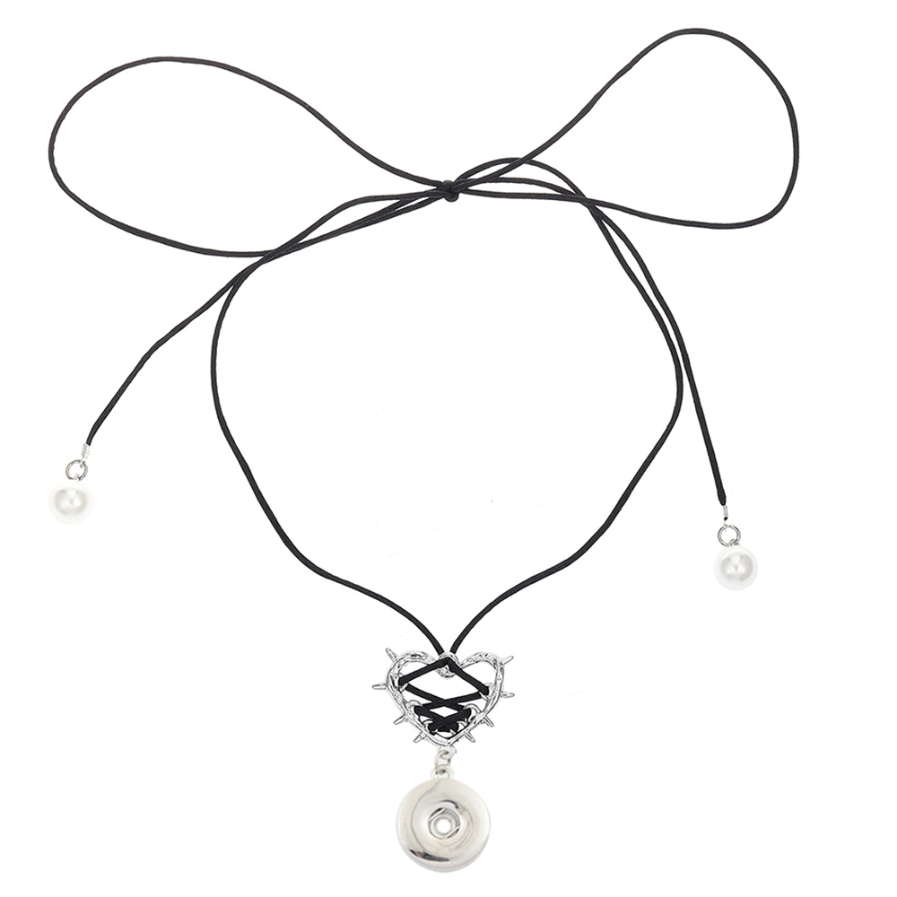 Wrapped ribbon snaps necklace snaps fit 18/20mm button