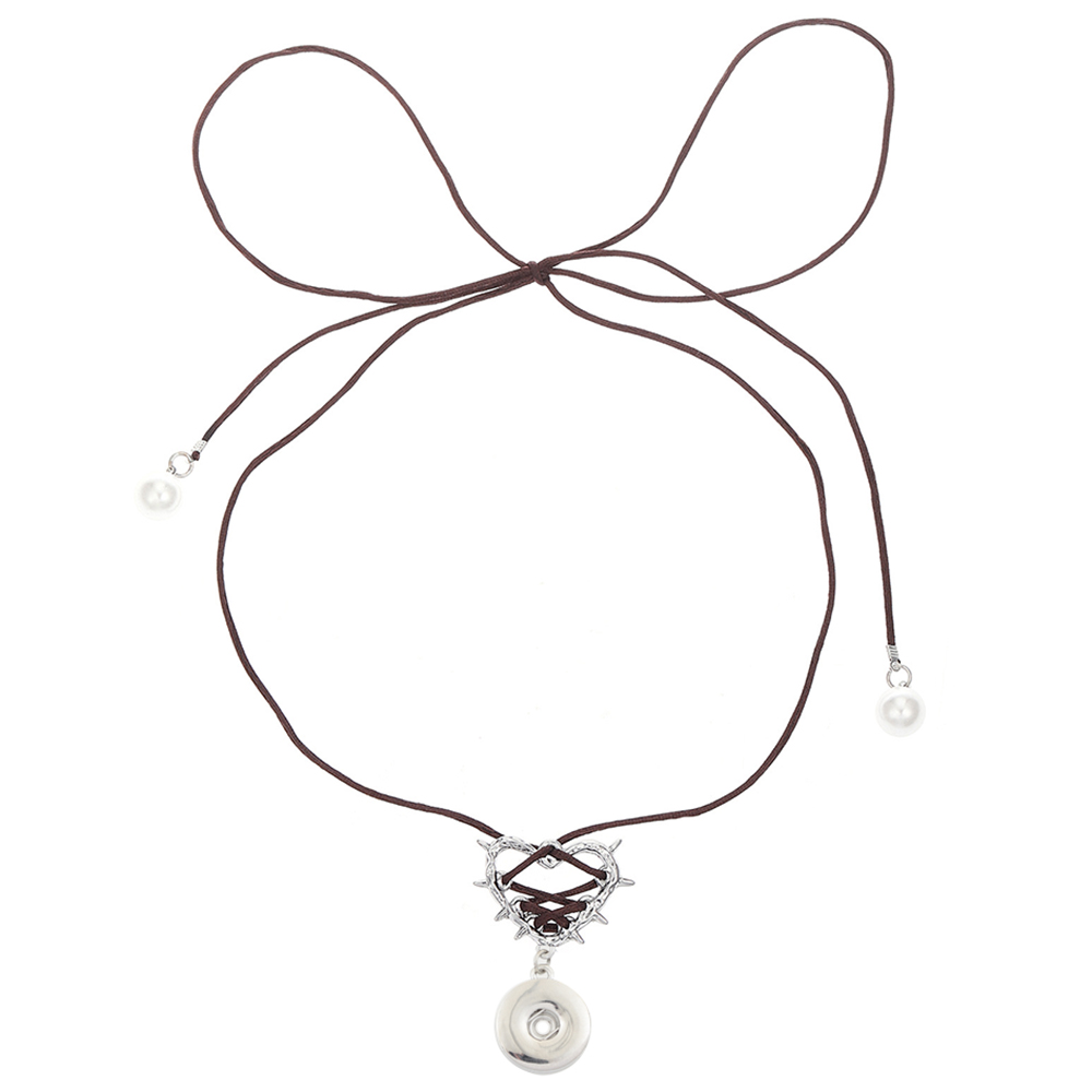 Wrapped ribbon snaps necklace snaps fit 18/20mm button