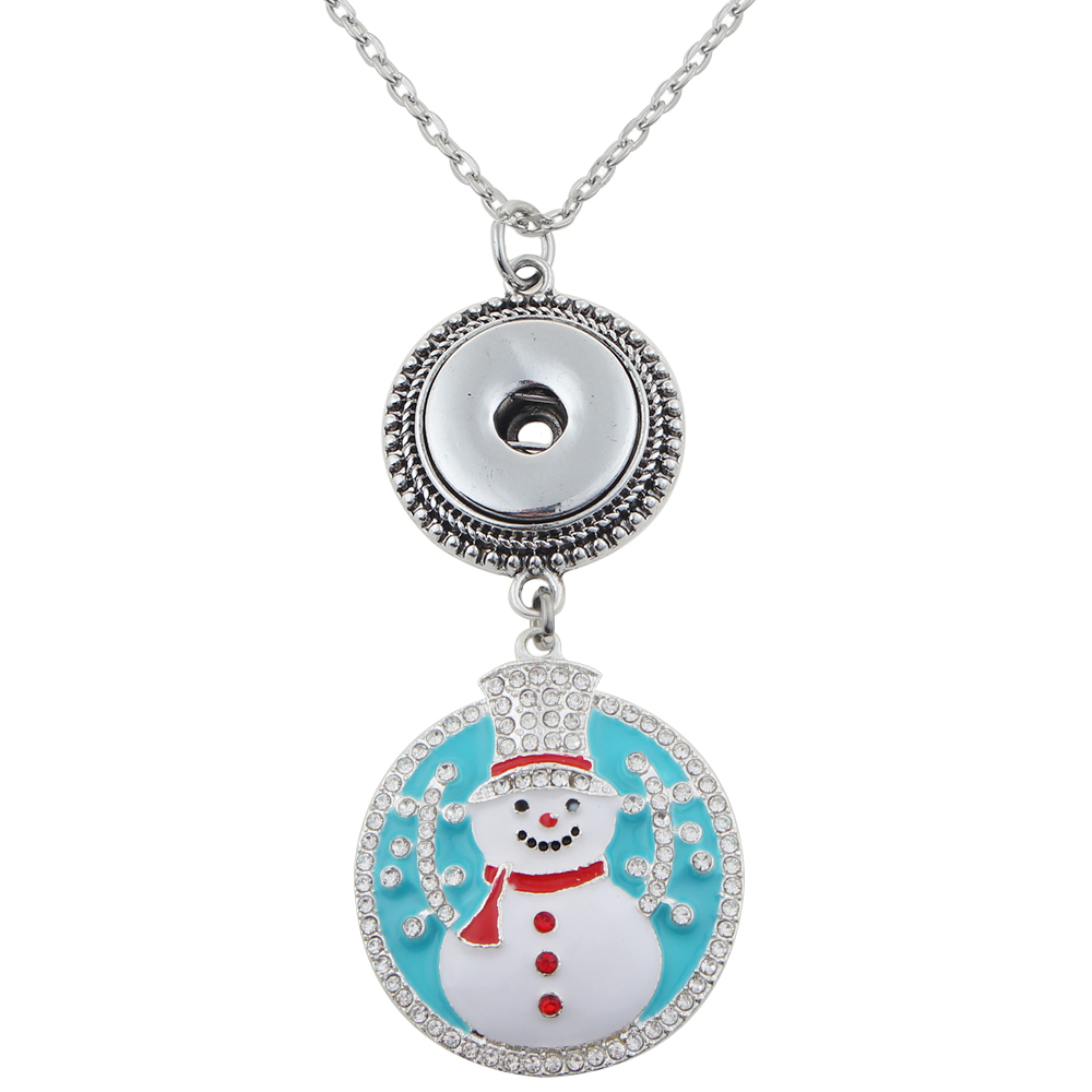 Xmas Christmas snowman pendant with 70CM chain necklace