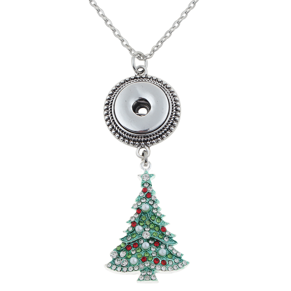 Green Crystal Xmas Christmas tree pendant with 70CM chain necklace