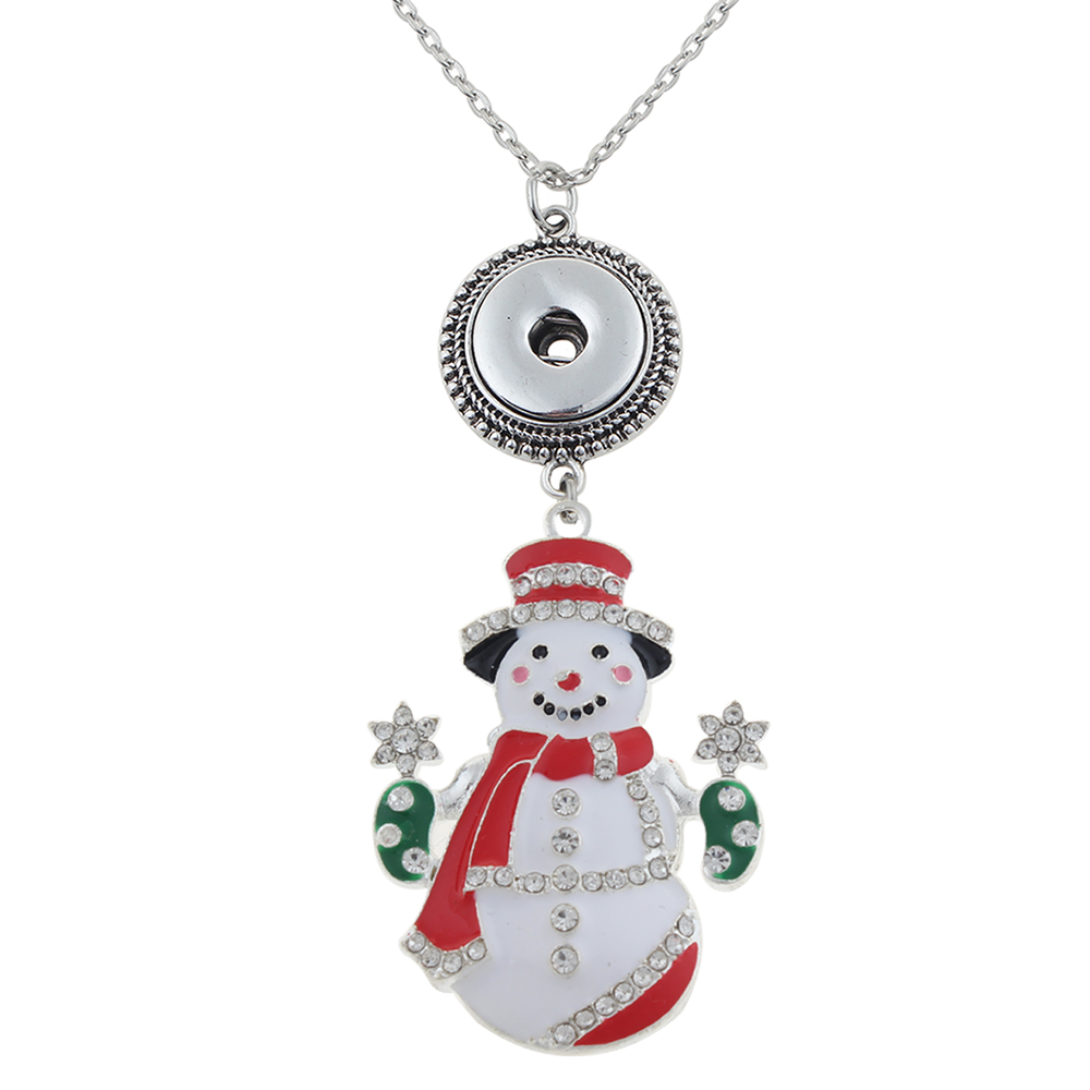 White Crystal Santa Claus Princess pendant with 70CM chain necklace