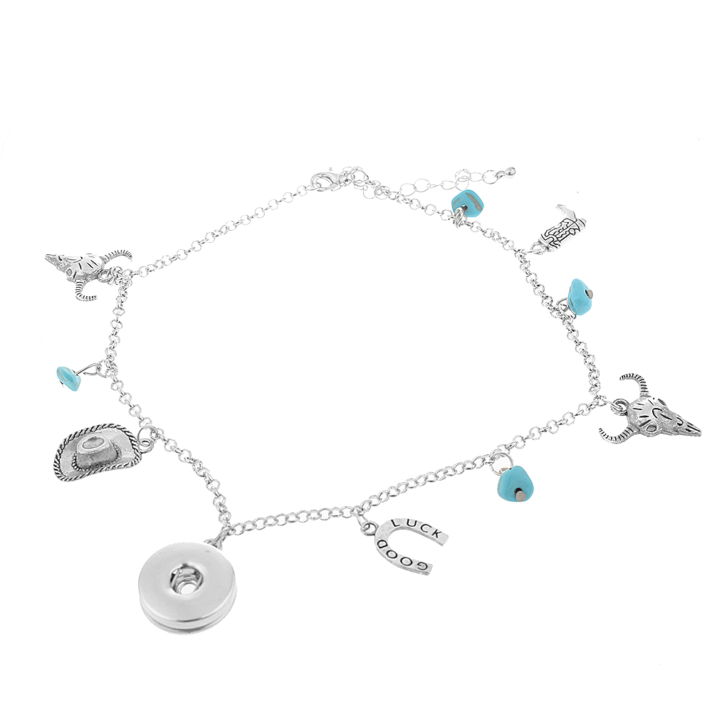 20mm Vintage turquoise pendant necklace Snap Necklace