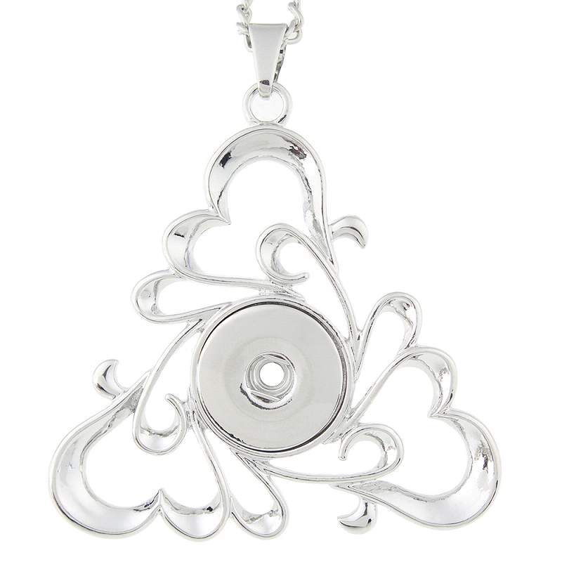 Silver-plated snap button pendant without chain