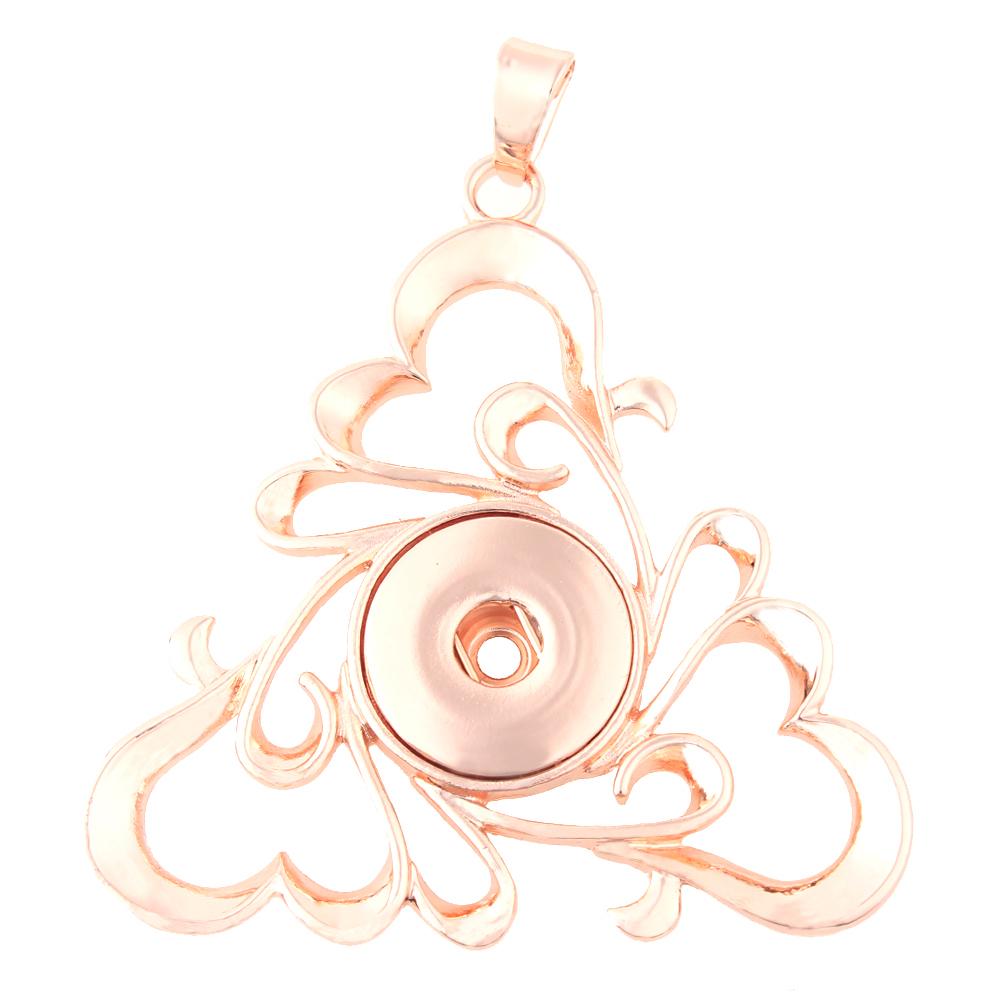 Rose golden-plated snap button pendant without chain