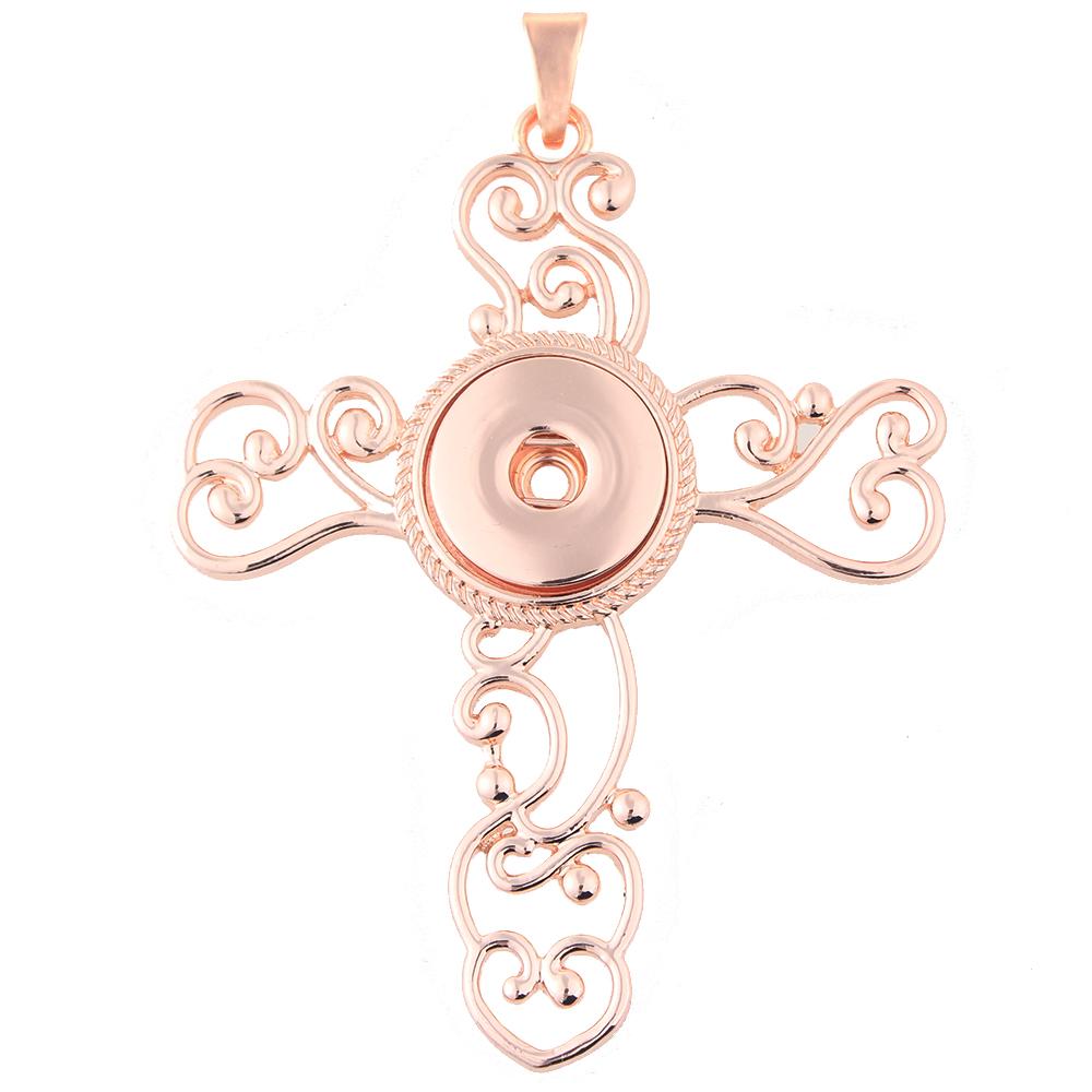 Rose golden-plated snap button pendant without chain