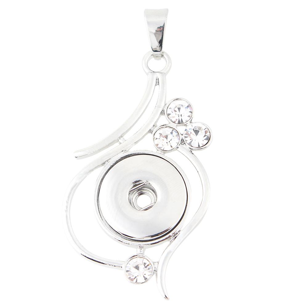 Sliver-plated snap button pendant without chain