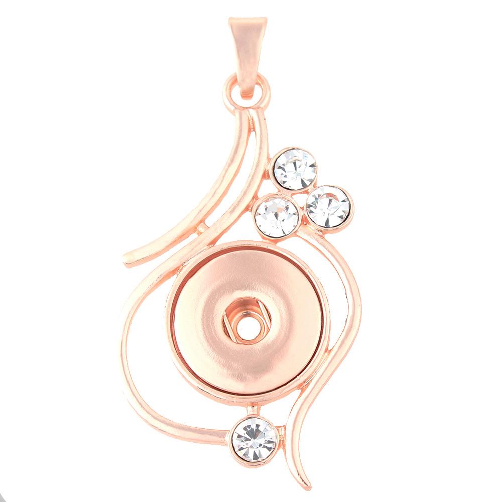 Rose golden-plated snap button pendant without chain