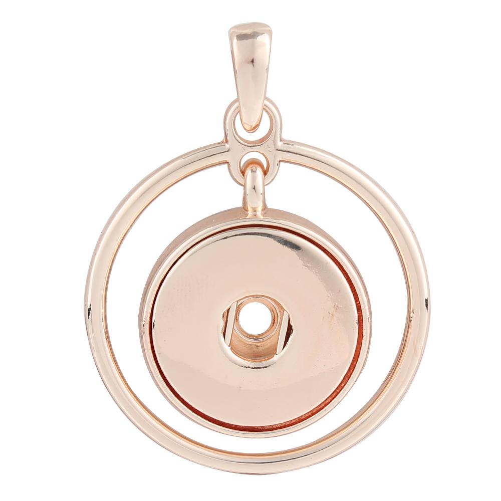 Rose Gold-plated snap button pendant without chain