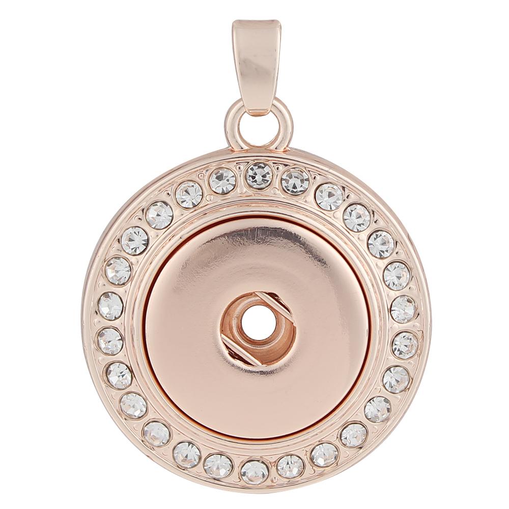 Rose Gold-plated snap button pendant without chain