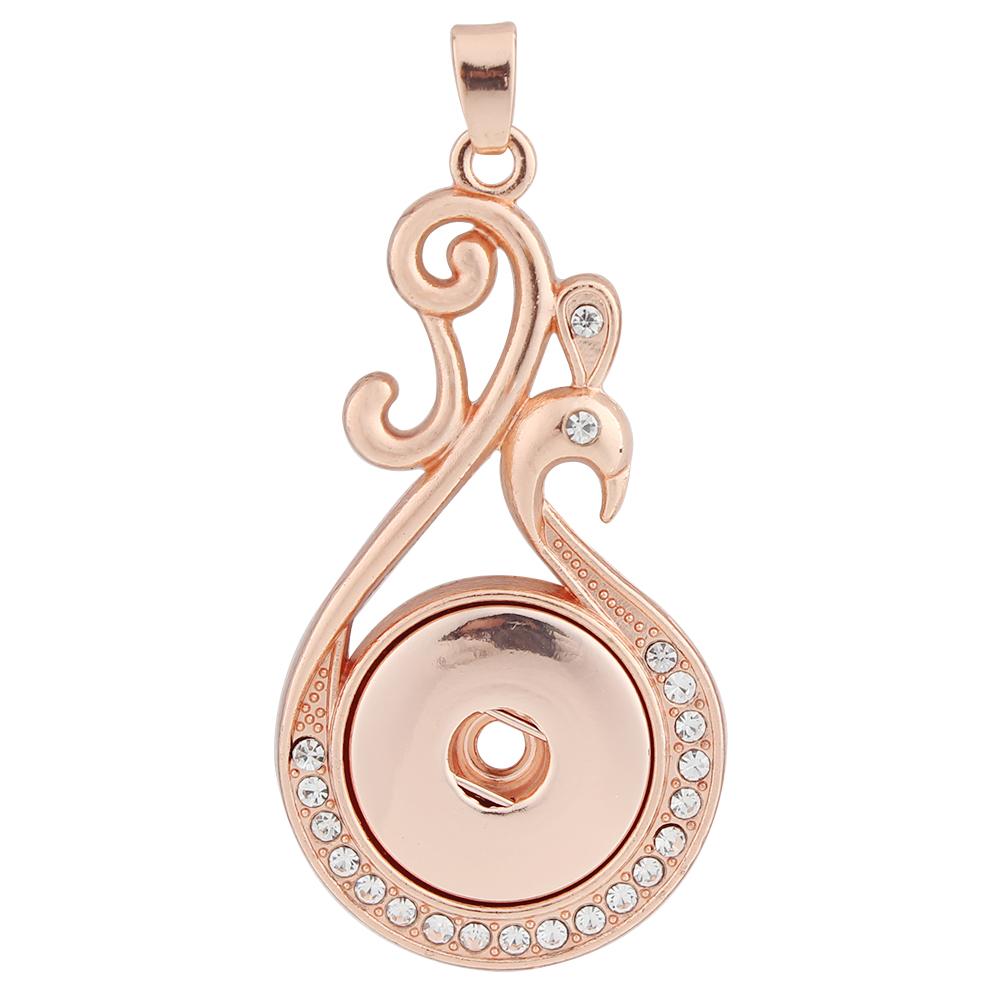 Rose Gold-plated snap button pendant without chain