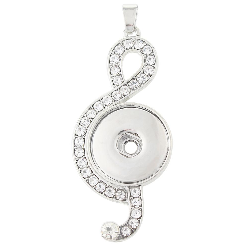 Silver-plated snap button pendant without chain