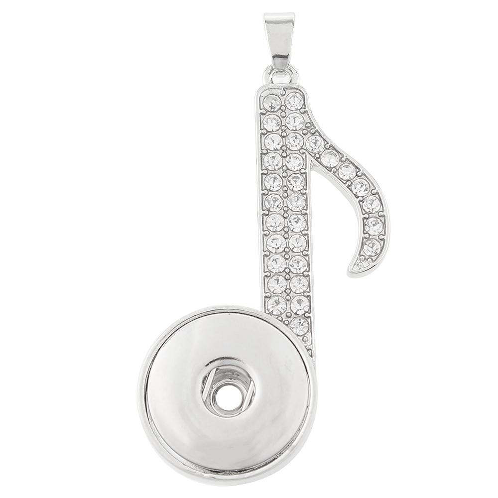 Silver-plated snap button pendant without chain