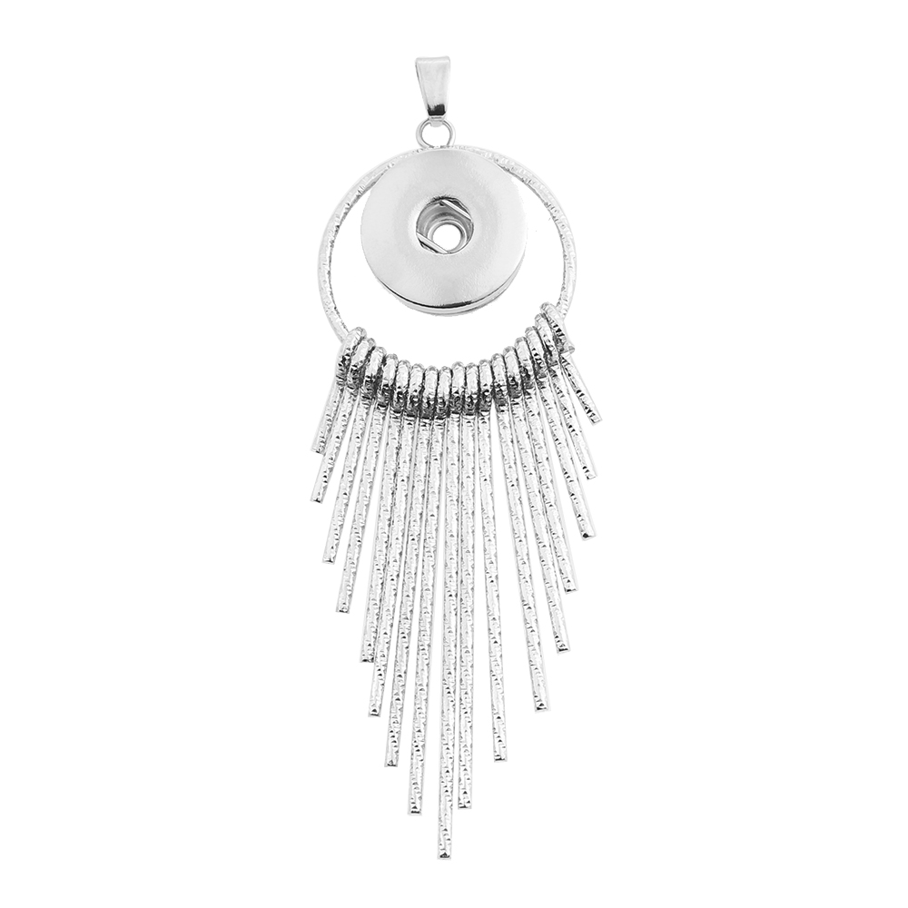 Silver-plated snap button pendant without chain