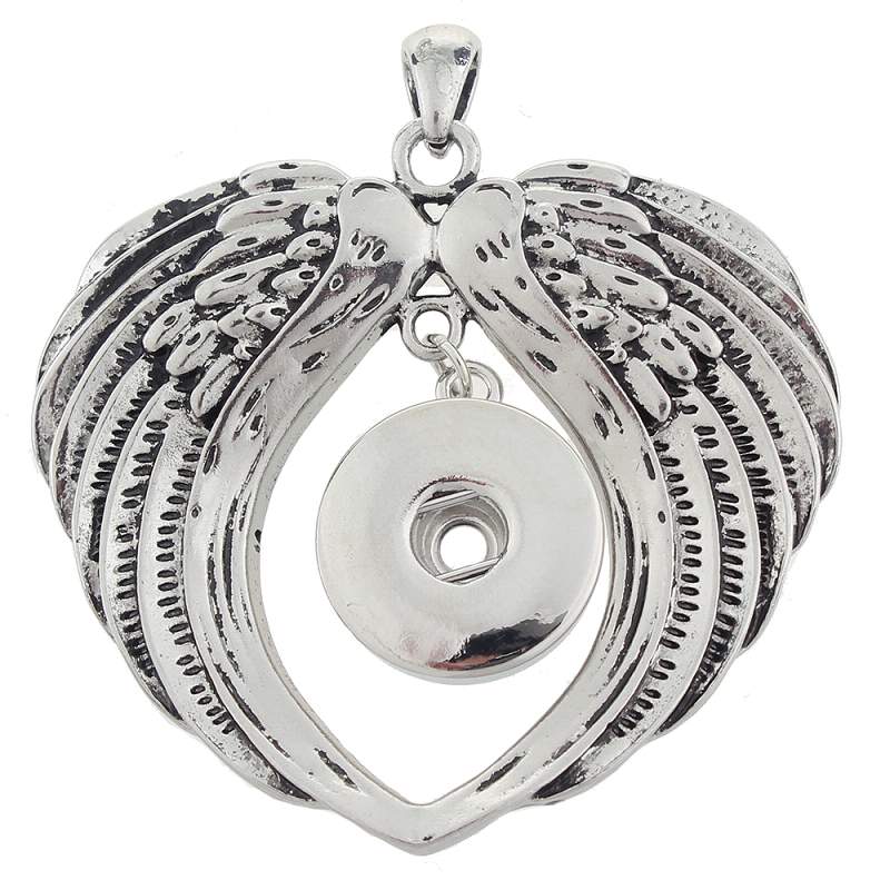 Silver-plated snap button pendant without chain