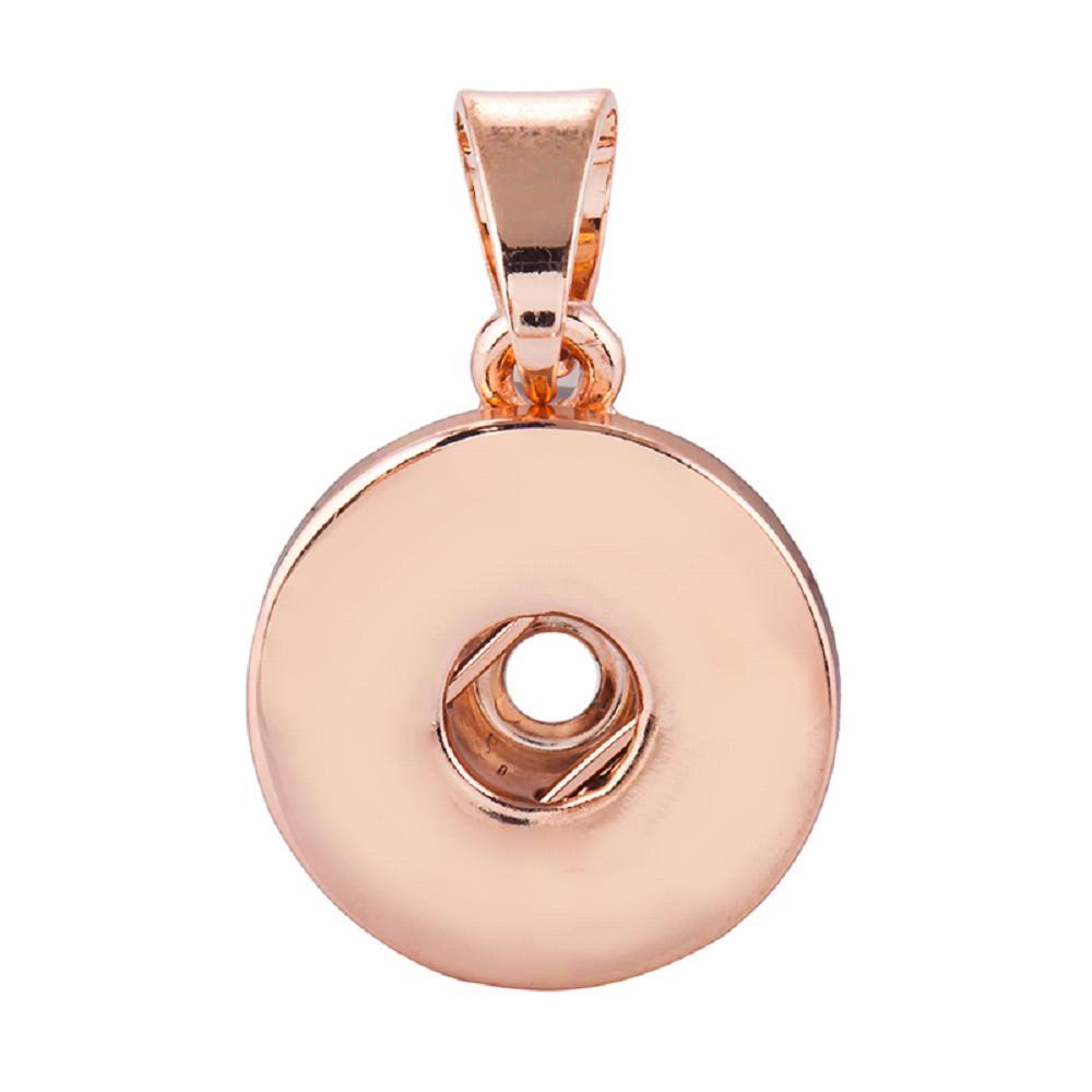 Rose Gold-plated Simplest basis snap button pendant without chain