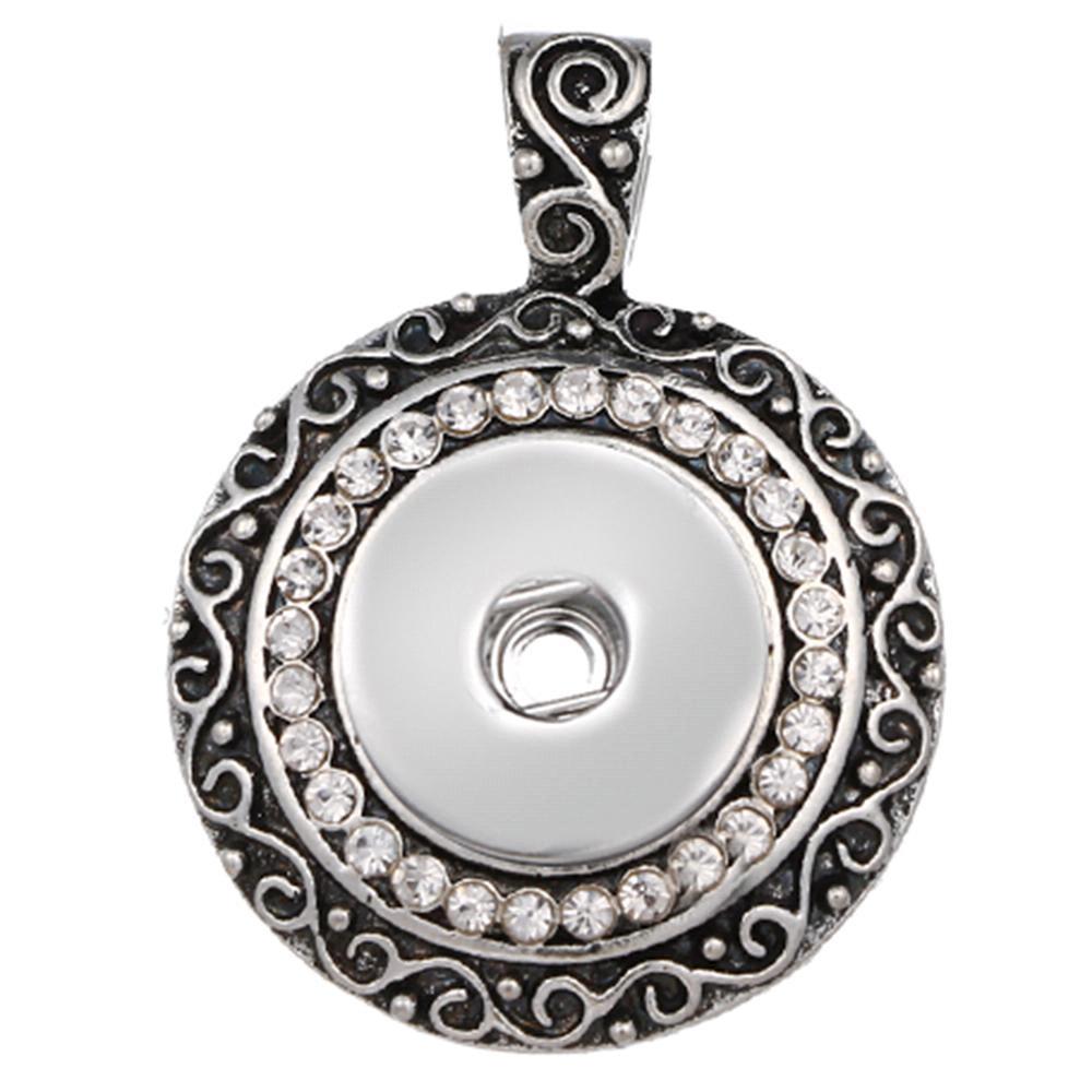 Round snap button pendant without chain