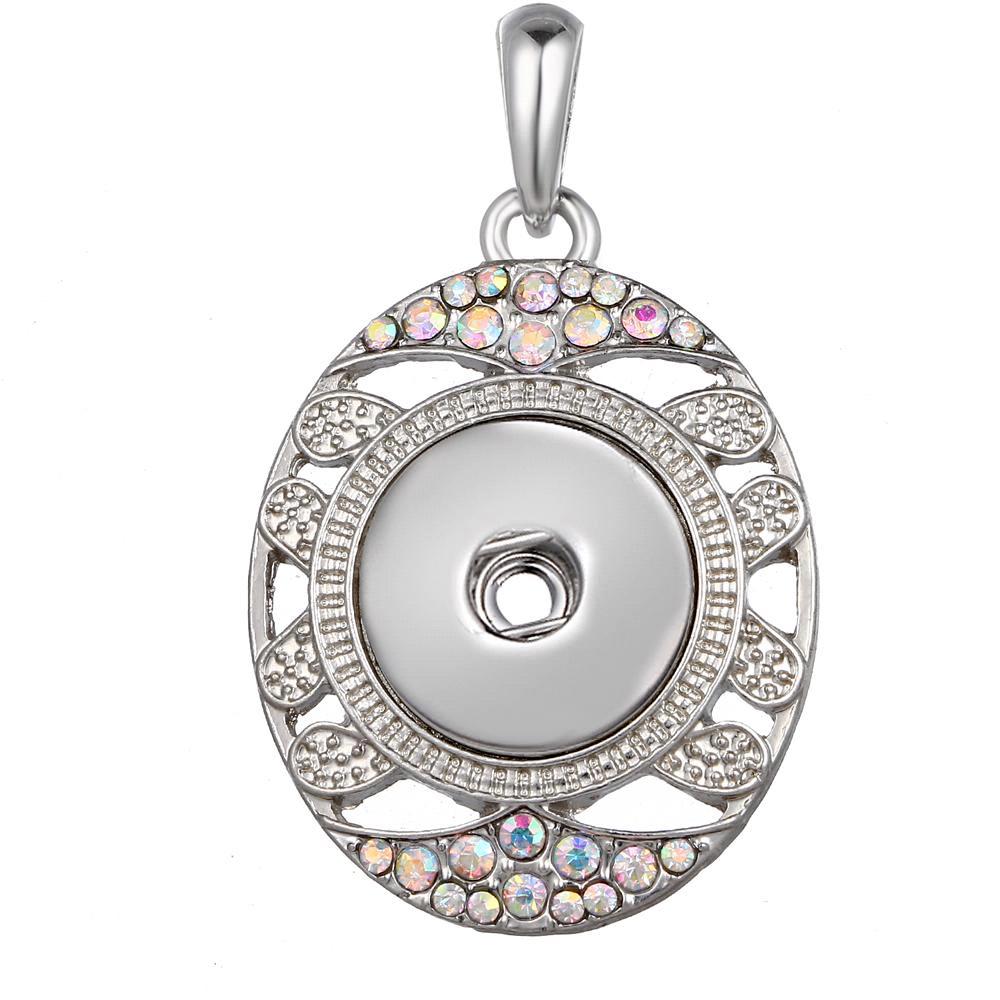 Ellipse snap button pendant without chain