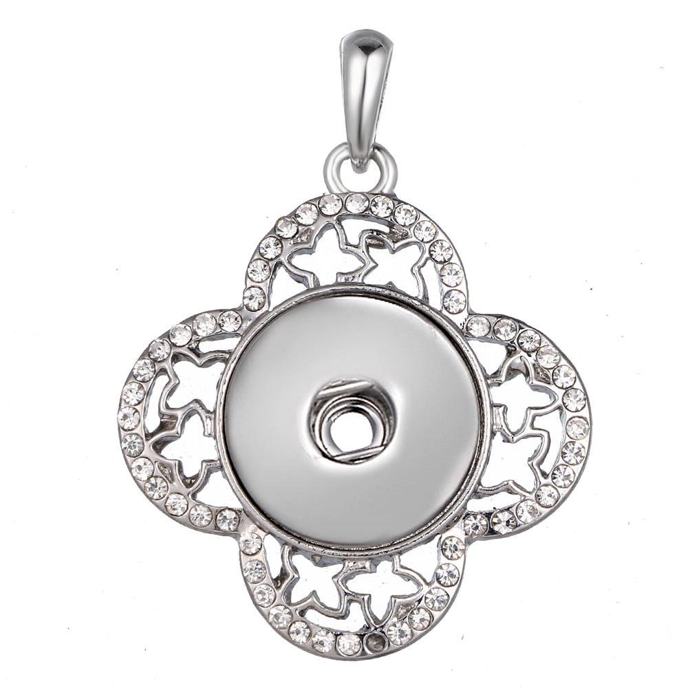 Flower snap button pendant without chain