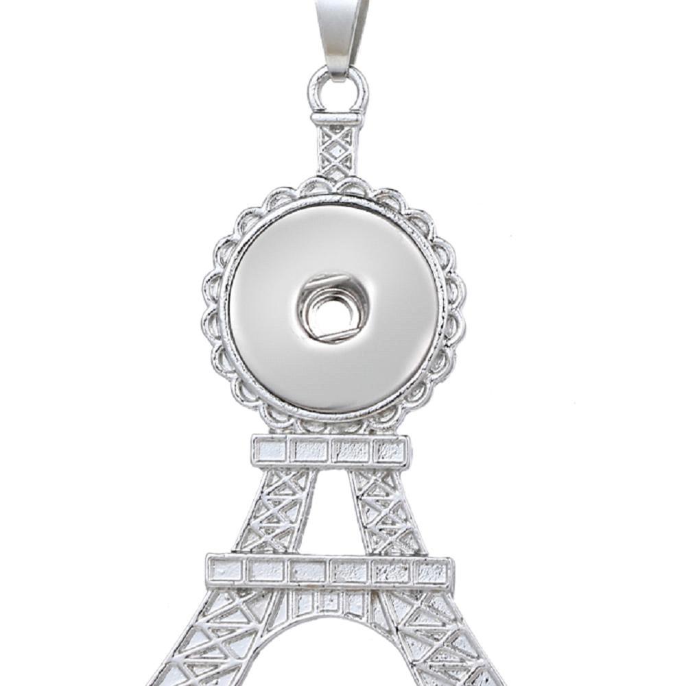 Iron tower snap button pendant without chain