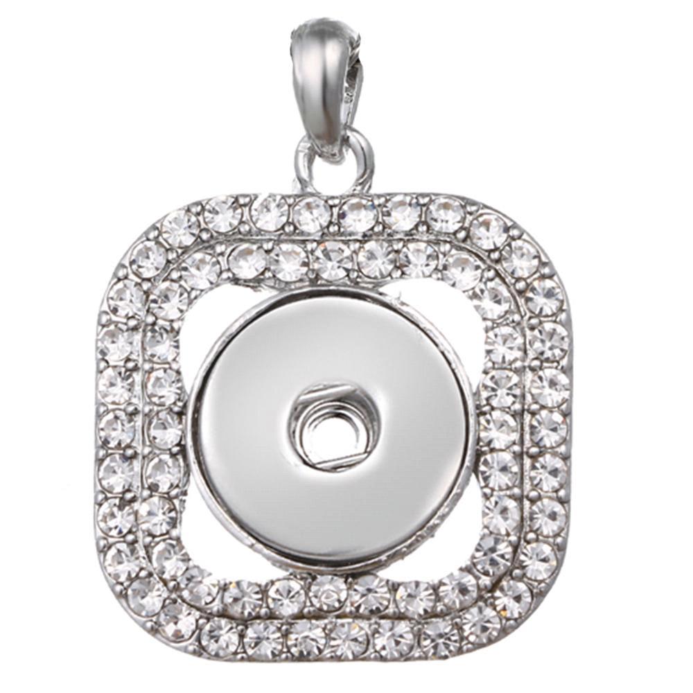 Square snap button pendant without chain