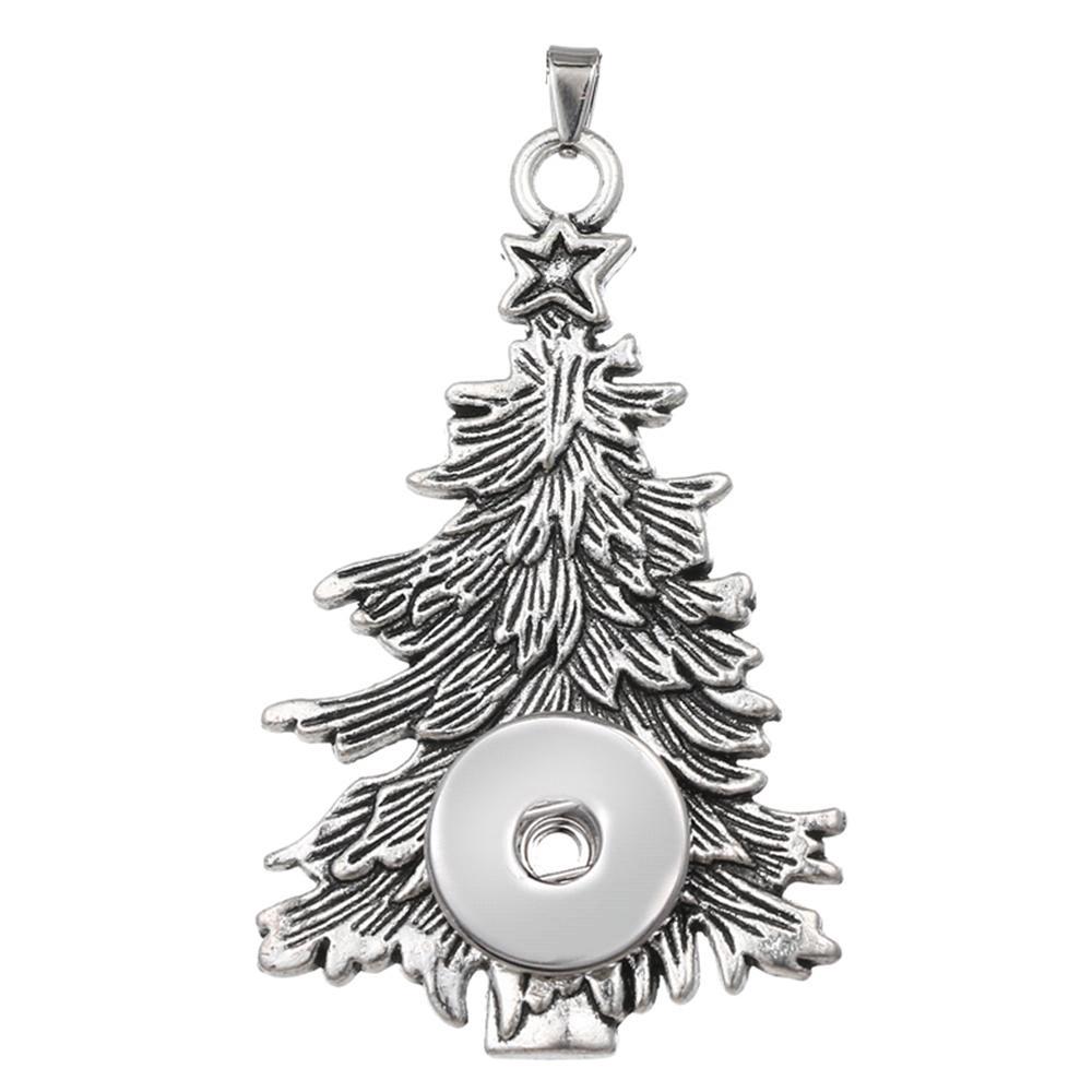 Christmas Xmas tree snap button pendant without chain