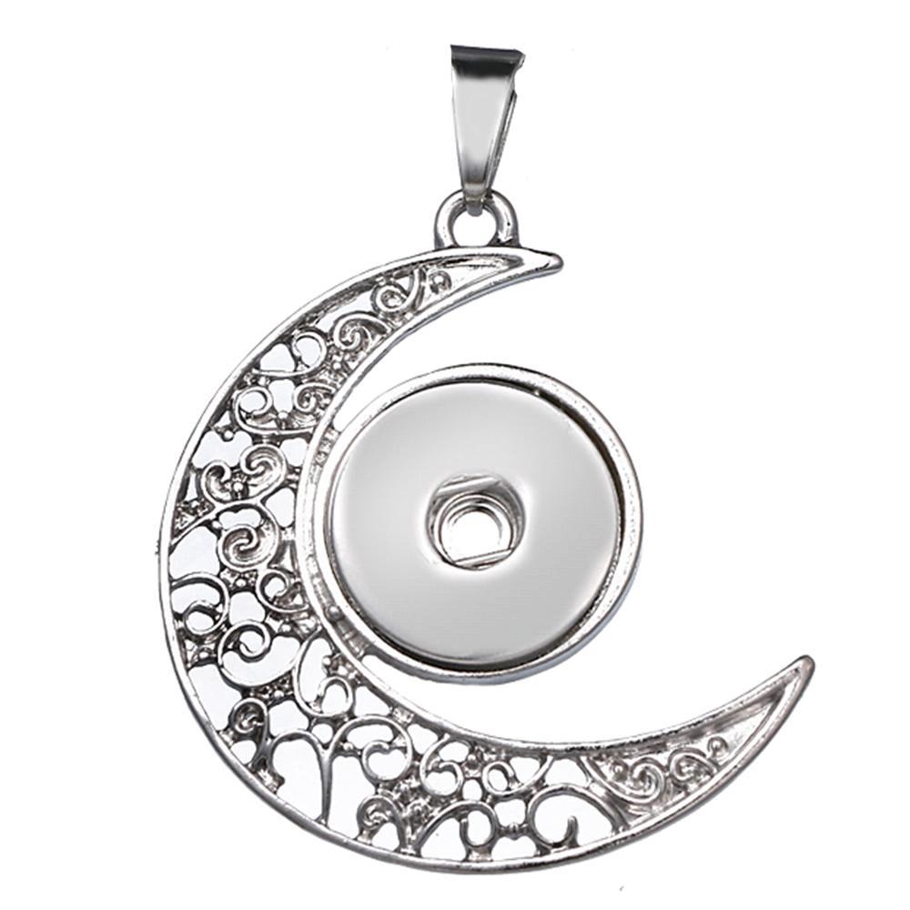 Moon snap button pendant without chain