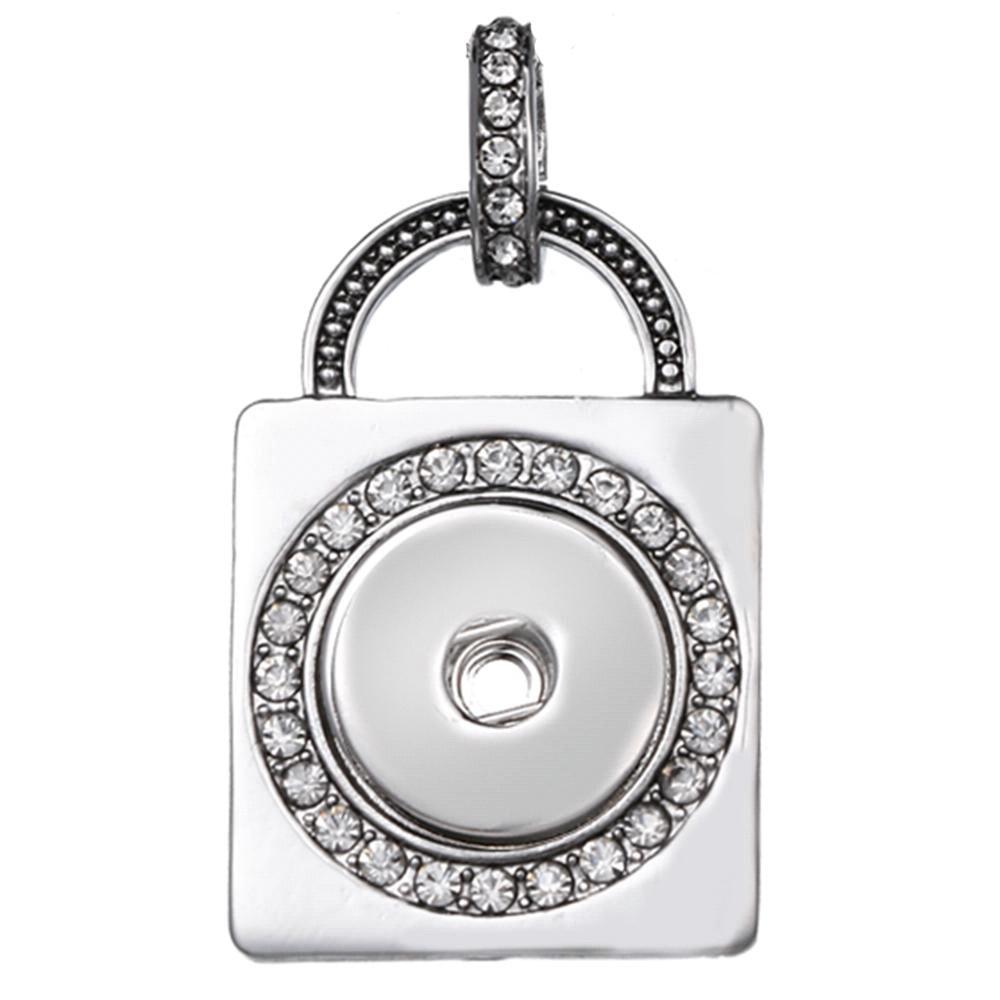 Lock snap button pendant without chain
