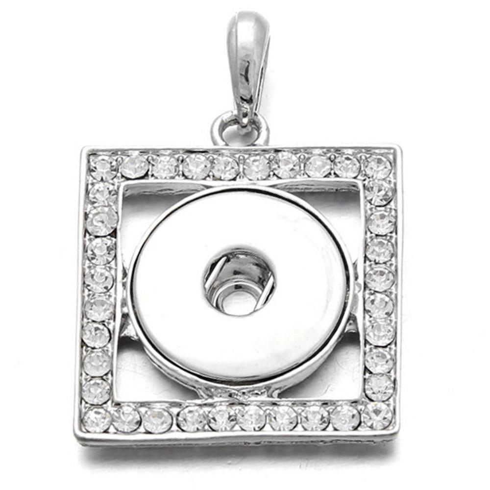 Square snap button pendant without chain