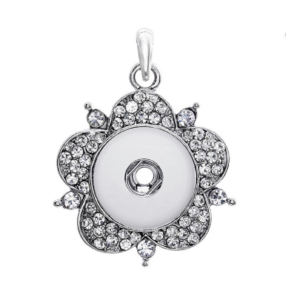 Flower snap button pendant without chain