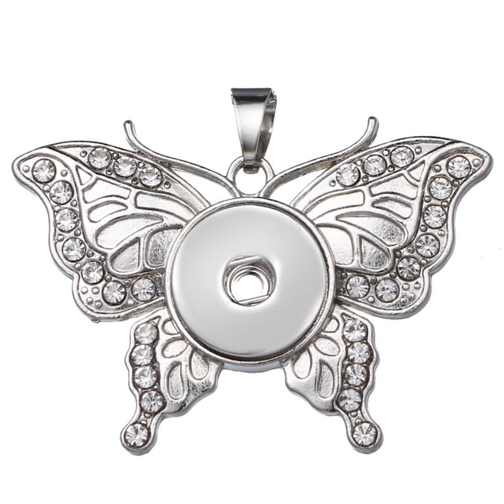 Animal Butterfly snap button pendant without chain