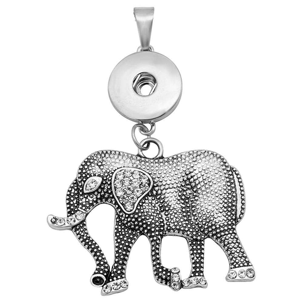 Animal Elephant snap button pendant without chain