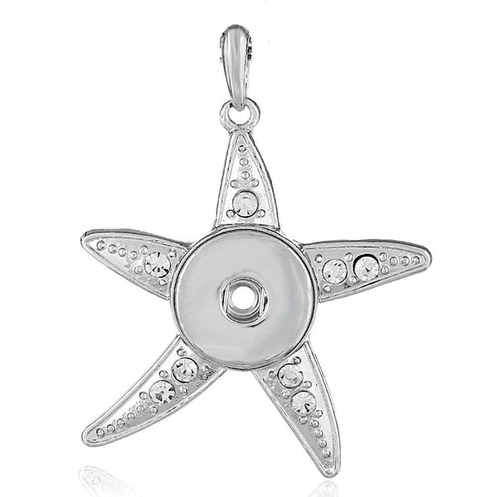 Animal Starfish snap button pendant without chain
