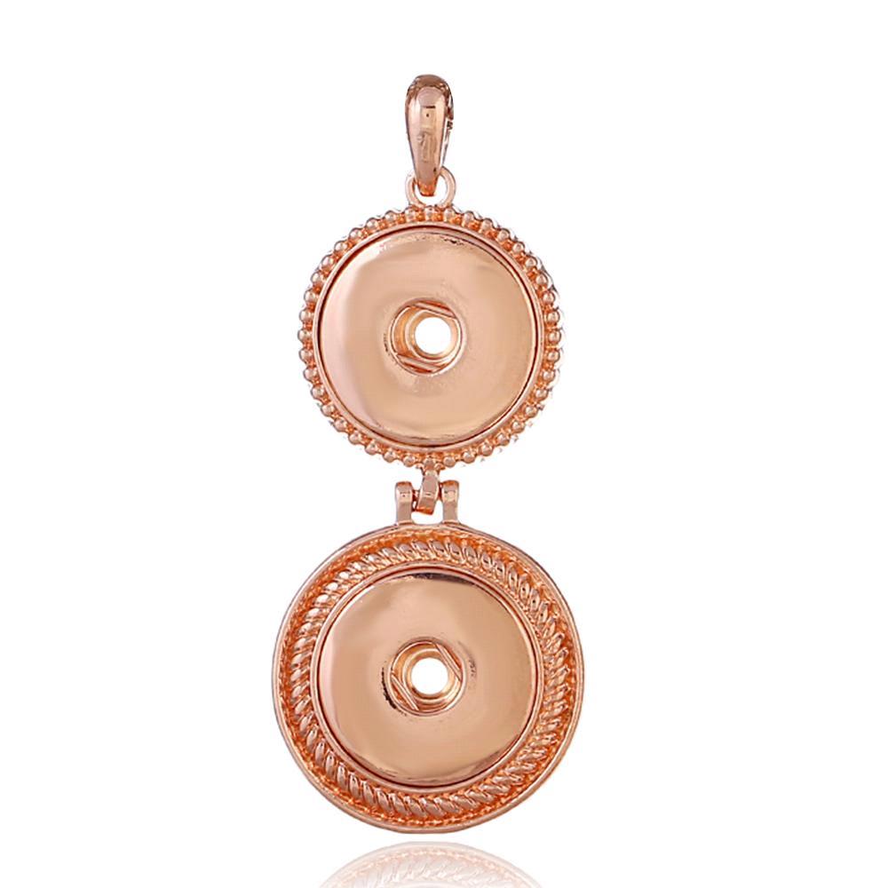 Rose Gold-plated 2 snap buttons pendant without chain