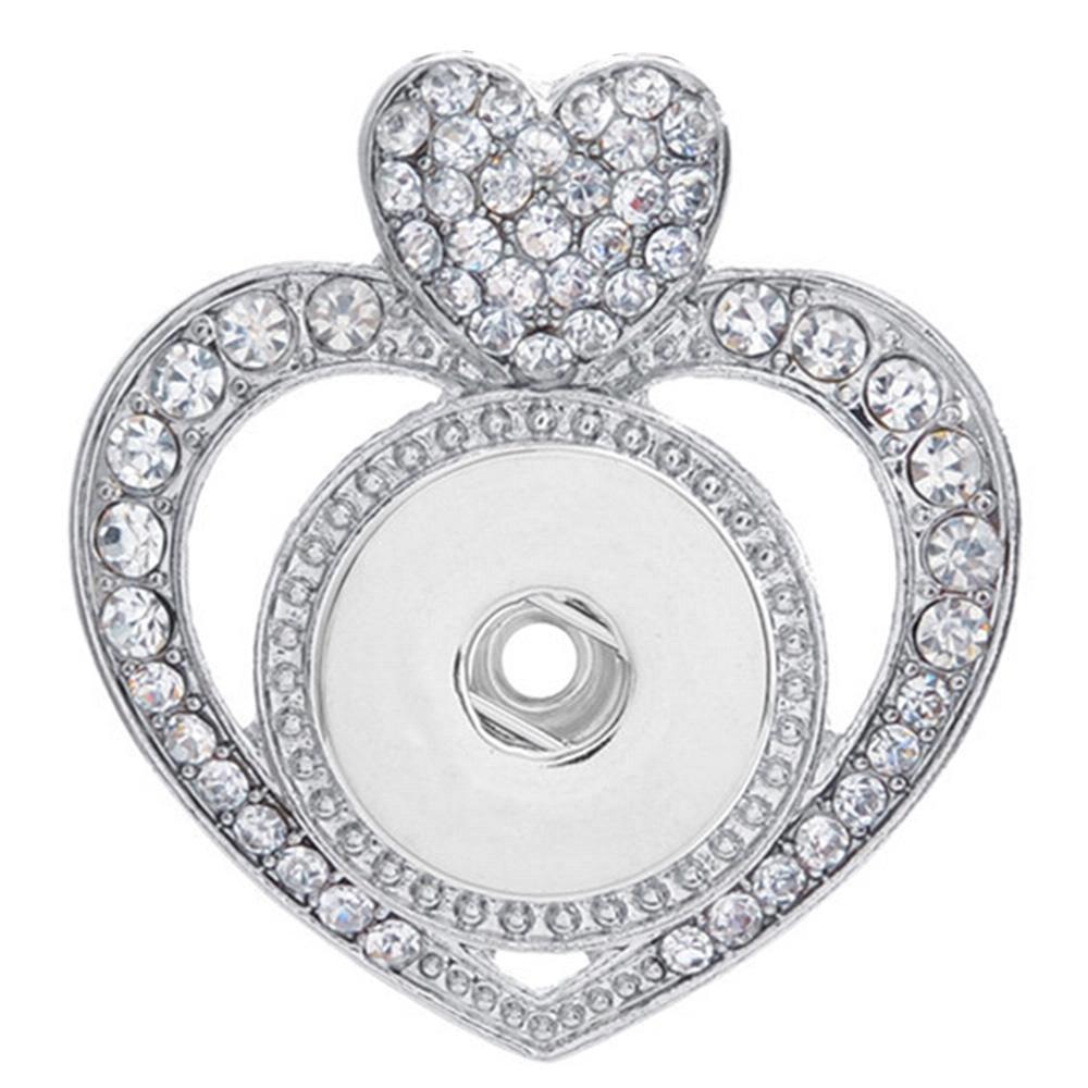 Heart Love snap button pendant without chain