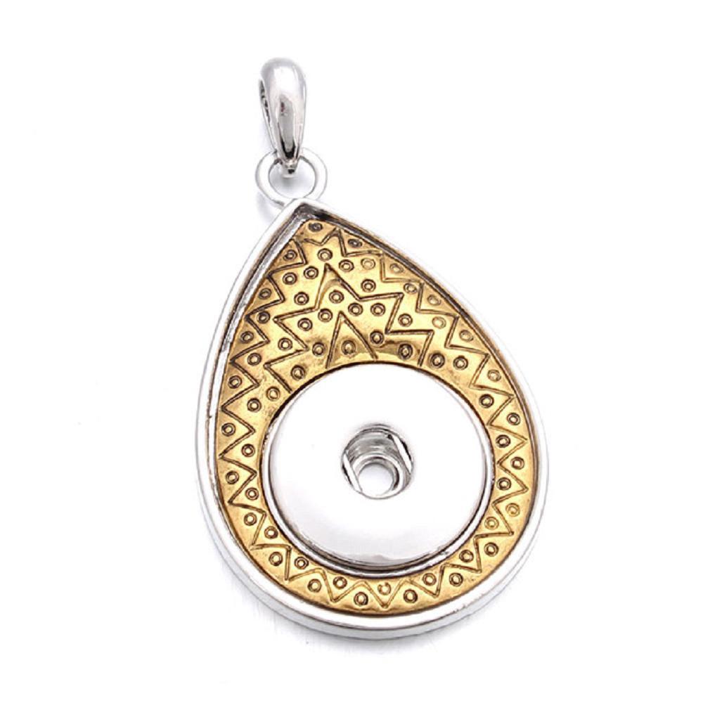 Gold-plated Drop snap button pendant without chain