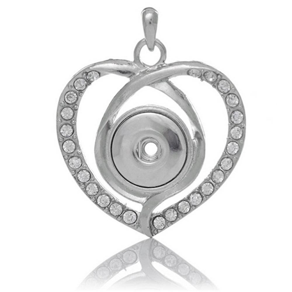 Heart Love snap button pendant without chain