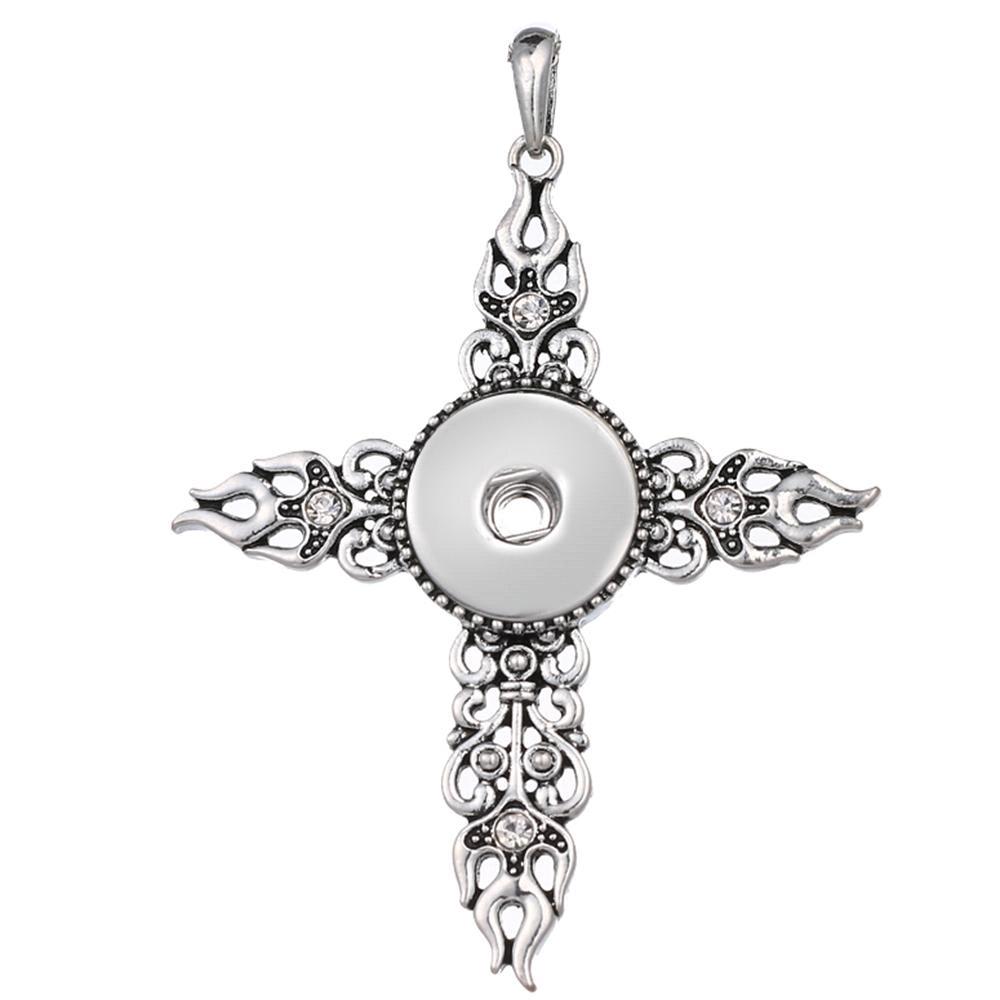 Faith Cross snap button pendant without chain